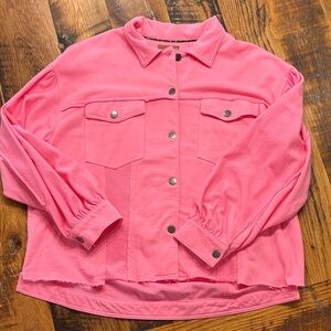 Umgee Pink Knit Top with Brown Label